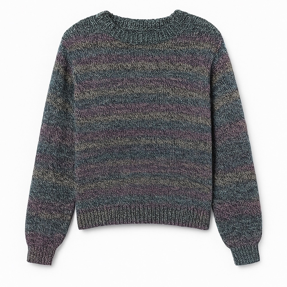 Rainbow Knit Crew Neck Sweater